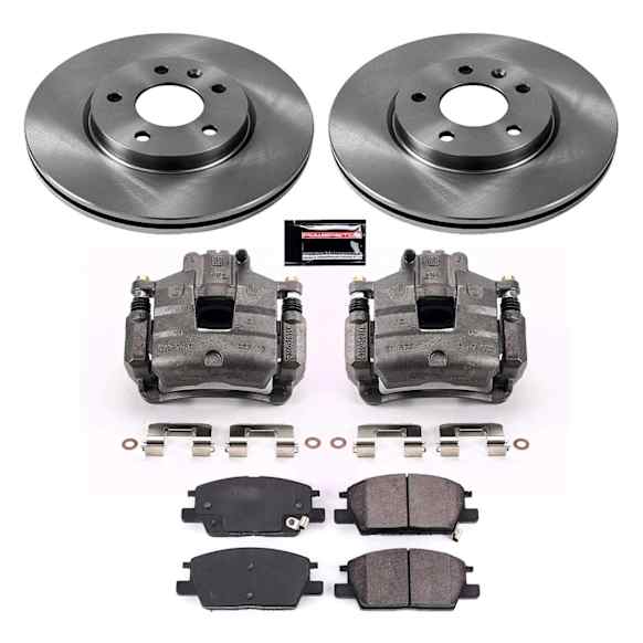 2020 Chevrolet Malibu - Front Brake Kit With Calipers, Natural Finish, Plain Surface, 5 Lugs, 300 mm, Ceramic, Natural, Z17 OE Replacement