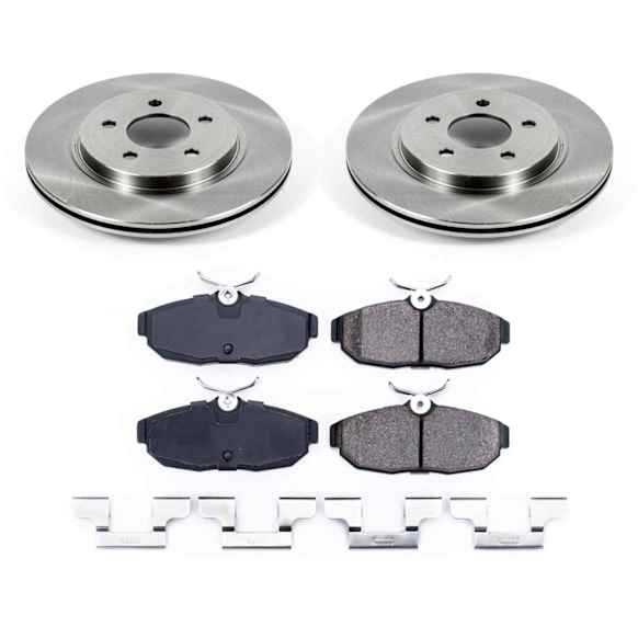 KOE1384 Rear Brake Disc and Pad Kit, Natural Finish, Plain Surface, 5 Lugs, 300 mm, Ceramic, Z17 OE Replacement