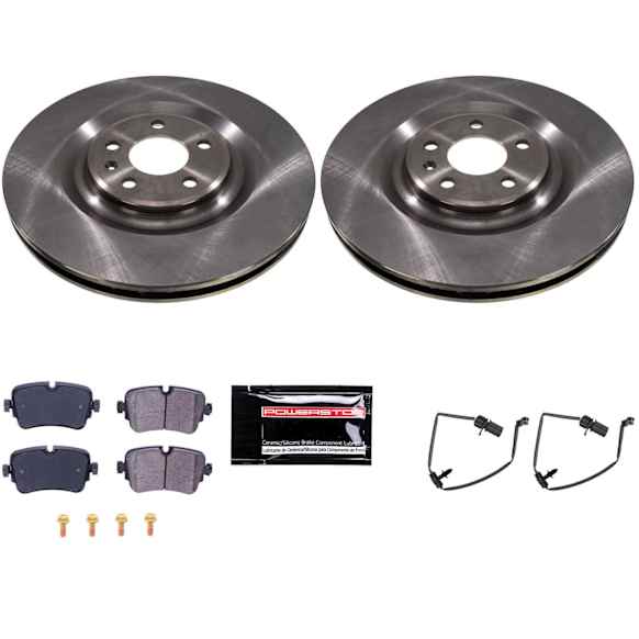2020 Audi Q7 - Rear Brake Disc and Pad Kit, Plain Surface, 5 Lugs, 349.7 mm, Ceramic, To 11/25/2019, Z17 OE Replacement