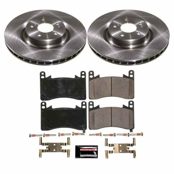 KOE8931 Front Brake Disc and Pad Kit, Plain Surface, 5 Lugs, 363.98 mm, Ceramic