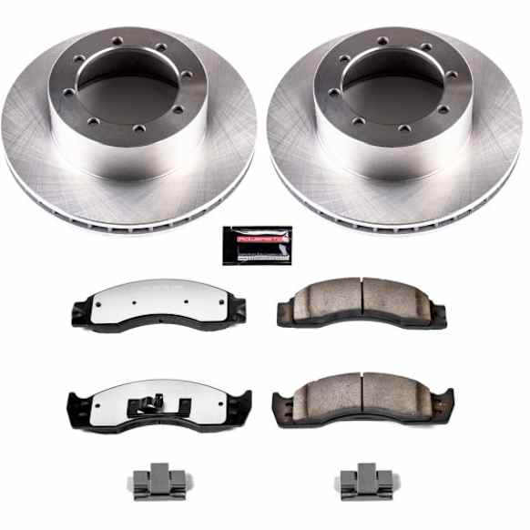 MDK4912 2-Wheel Set Rear Brake Disc and Pad Kit, Plain Surface 8 Lugs 327.66 mm Z36 Extreme Truck And Tow, Includes (2) Brake Disc and (1) Brake Pad Set