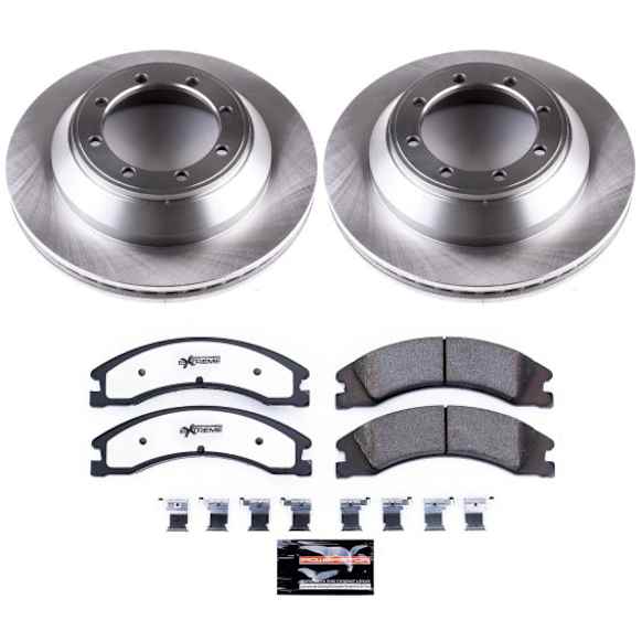 MDK5591 2-Wheel Set Rear Brake Disc and Pad Kit, Plain Surface 8 Lugs 345.44 mm Z36 Extreme Truck And Tow, Includes (2) Brake Disc and (1) Brake Pad Set