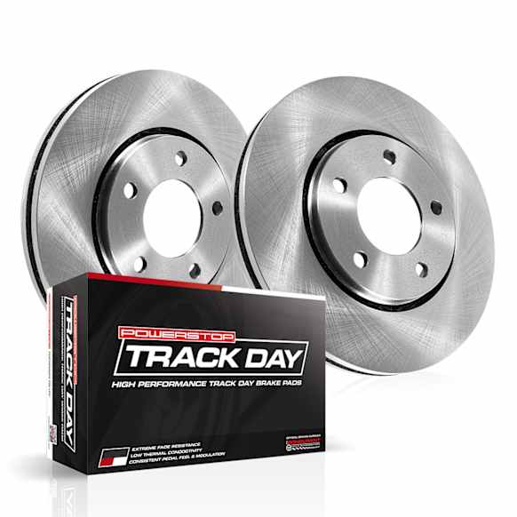TDBK5158 Front Brake Disc and Pad Kit, Cross-Drilled 5 Lugs 340 mm Carbon Fiber Metallic Track Day
