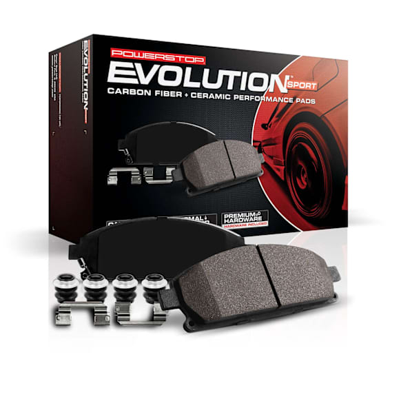 Z23-1609 Front Z23 Daily Carbon-Fiber Ceramic Brake Pads with Stainless-Steel Hardware Kit