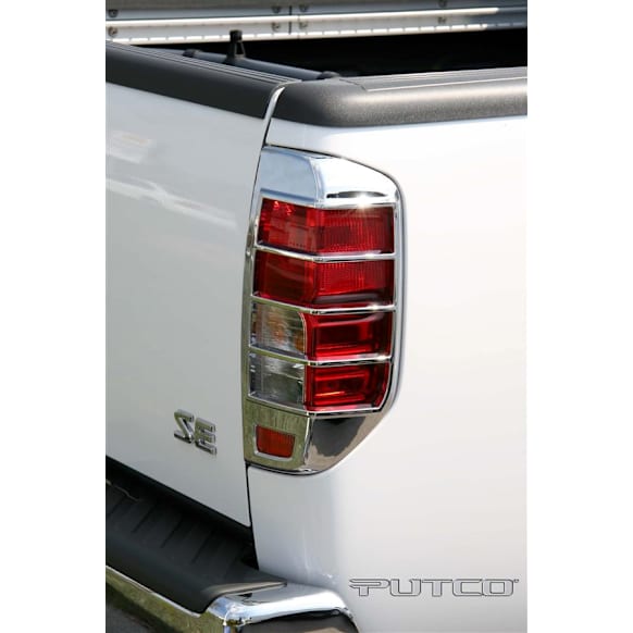 403815 Tail Light Cover - Chrome, Plastic, Cutouts, Direct Fit, Sold individually