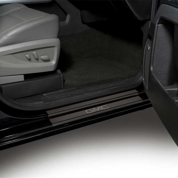 95173BPGM-2 Door Sill Protector - Black Platinum, Stainless Steel, GMC Logo, Direct Fit, Set of 4