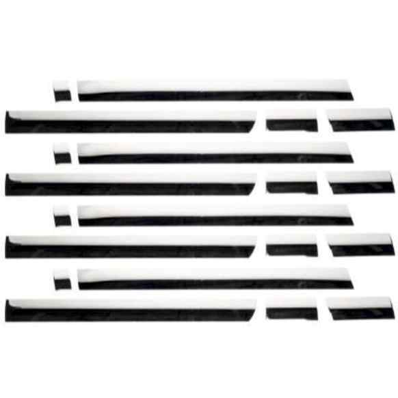 9751216 Driver and Passenger Side Rocker Panel Trim, Polished, Stainless Steel, 8 Pieces