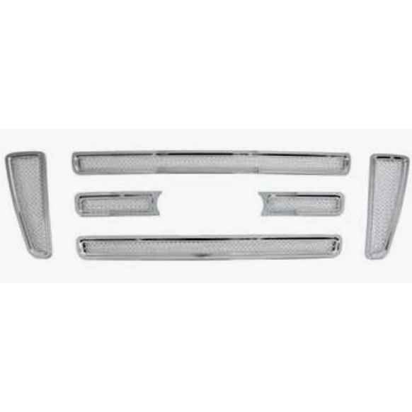 99141 Billet Grille - Chrome, Aluminum, Mesh Style, Grille Insert, Direct Fit, Set of 6