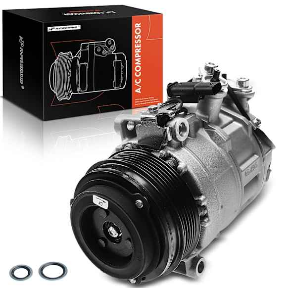 2016 Mercedes Benz E400 - A/C Compressor, Front, With Clutch, 6-Groove Pulley, 3.0L 6Cyl