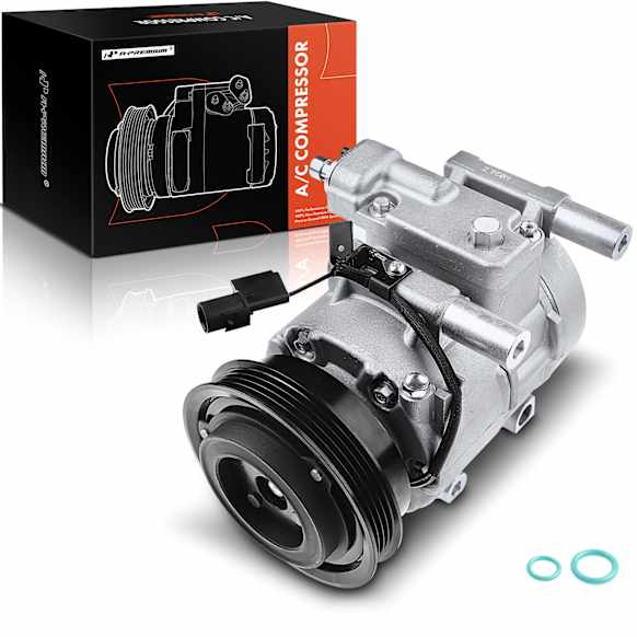 2009 Kia Rio - A/C Compressor, Fit for the Vehicles With 6SBU16 Compressor, With Clutch, 4-Groove Pulley, 1.6L 4Cyl