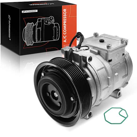 1997 Jeep Grand Cherokee - A/C Compressor, 10PA17C Compressor, With Clutch, 7-Groove Pulley, 5.2L 8Cyl
