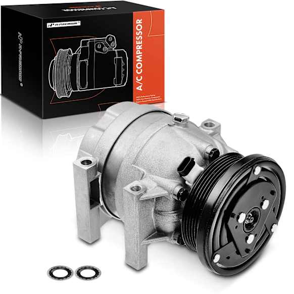 1996 Buick Skylark - A/C Compressor, V5 Compressor, Clutch and 6-Groove Pulley included, With Clutch, 6-Groove Pulley, 3.1L 6Cyl