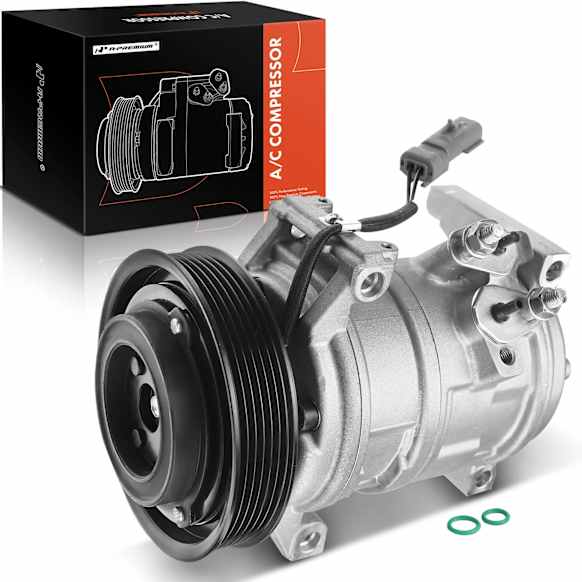 2008 Chrysler Pacifica - A/C Compressor, 10S17C Compressor, Clutch and 6-Groove Pulley included, With Clutch, 6-Groove Pulley, 3.8L 6Cyl