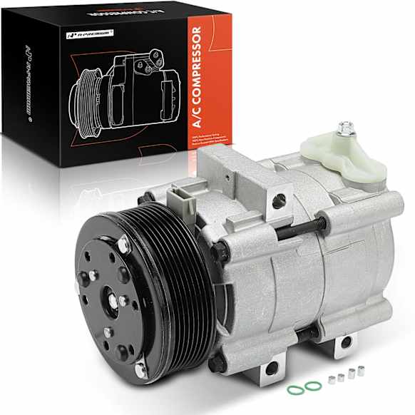 2000 Ford E-250 Econoline - A/C Compressor, FS10 Style, With Clutch, 8-Groove Pulley, 5.4L 8Cyl