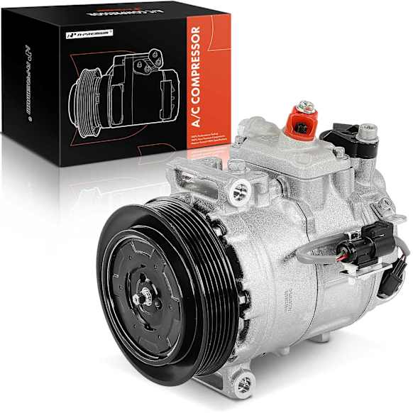 2005 Jaguar Super V8 - A/C Compressor, With 7SEU16C Compressor, With Clutch, 6-Groove Pulley, 4.2L 8Cyl
