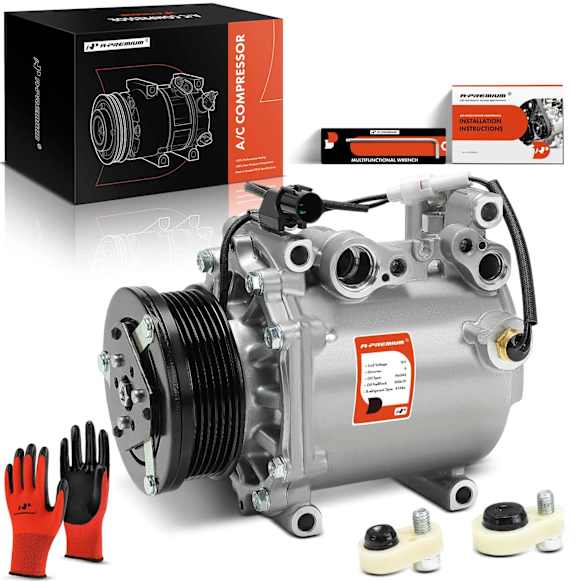 2008 Mitsubishi Eclipse - A/C Compressor, With Clutch, 6-Groove Pulley, 2.4L 4Cyl