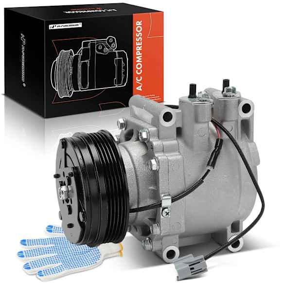 2007 Honda Fit - A/C Compressor, TRSA09 Style, With Clutch, 5-Groove Pulley, 1.5L 4Cyl
