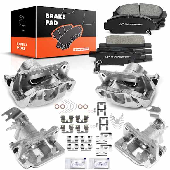 APBC3564 12 Pcs Front & Rear Brake Calipers & Ceramic Brake Pads
