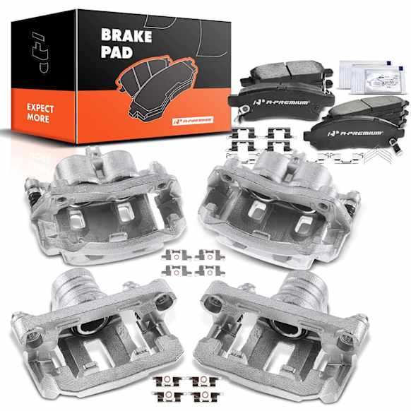 APBC3570 12 Pcs Front & Rear Brake Calipers & Ceramic Brake Pads