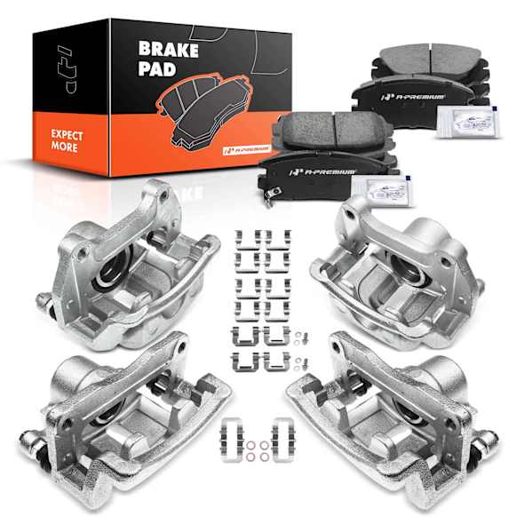 APBC3632 12 Pcs Front & Rear Brake Calipers & Ceramic Brake Pads