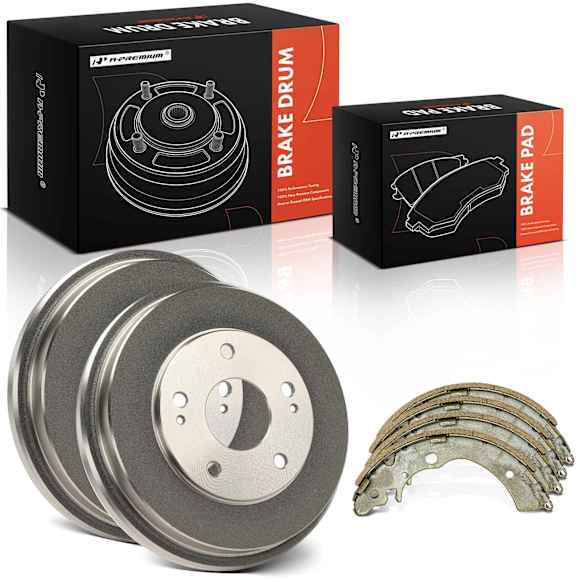 APBDS0111 6 Pcs Rear Brake Drums & Ceramic Brake Shoes
