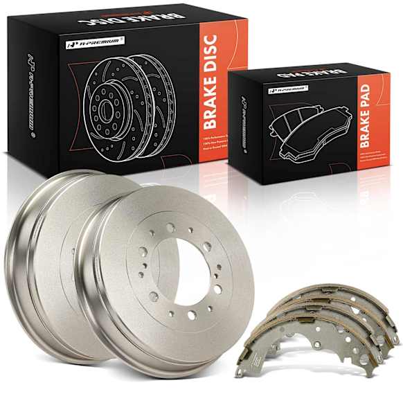 APBDS0147 6 Pcs Rear Brake Drums & Ceramic Brake Shoes