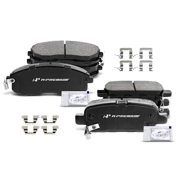 APBPD158 8pcs Front & Rear Ceramic Brake Pads with Sensor