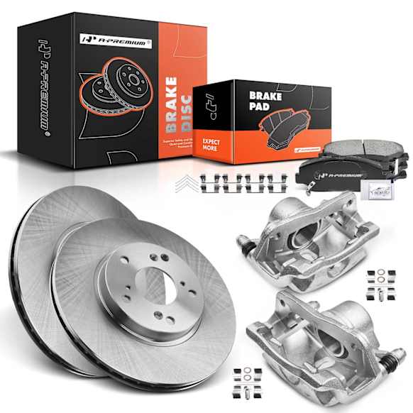 APBRPR1093 8 Pcs Front Disc Brake Rotors & Ceramic Brake Pads & Brake Calipers