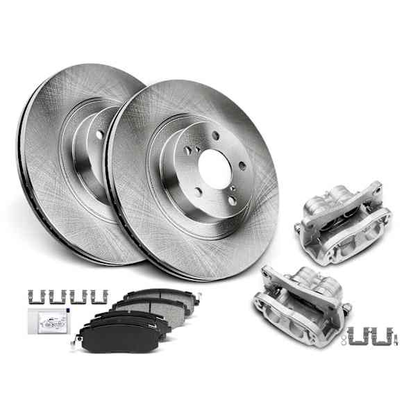 APBRPR1124 8 Pcs Front Disc Brake Rotors & Ceramic Brake Pads & Brake Calipers