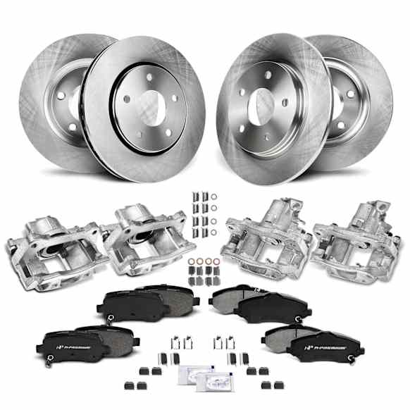 APBRPR1163 16 Pcs Front & Rear Disc Brake Rotors & Ceramic Brake Pads & Brake Calipers