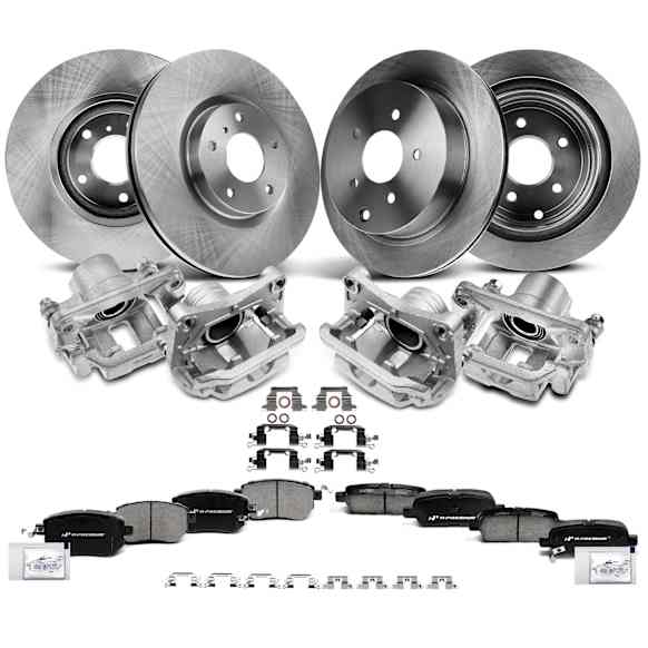 APBRPR1188 16 Pcs Front & Rear Disc Brake Rotors & Ceramic Brake Pads & Brake Calipers