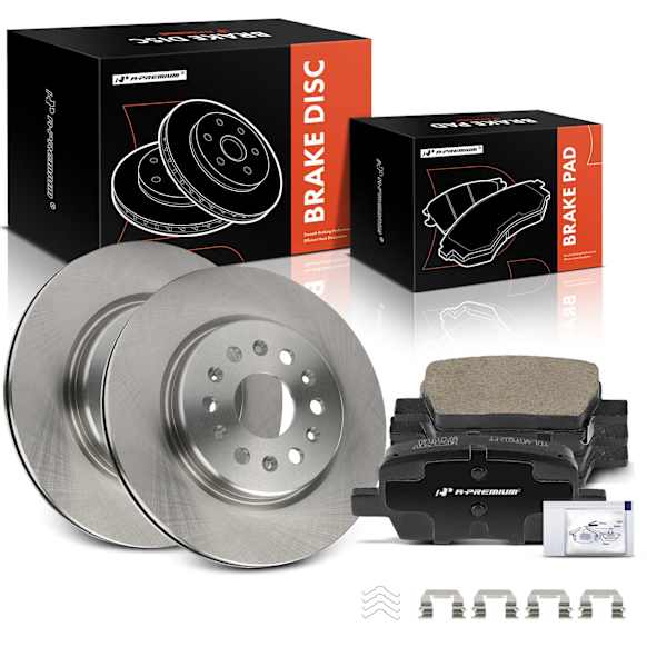 APBRPR1619 6 Pcs Rear Disc Brake Rotors & Ceramic Brake Pads