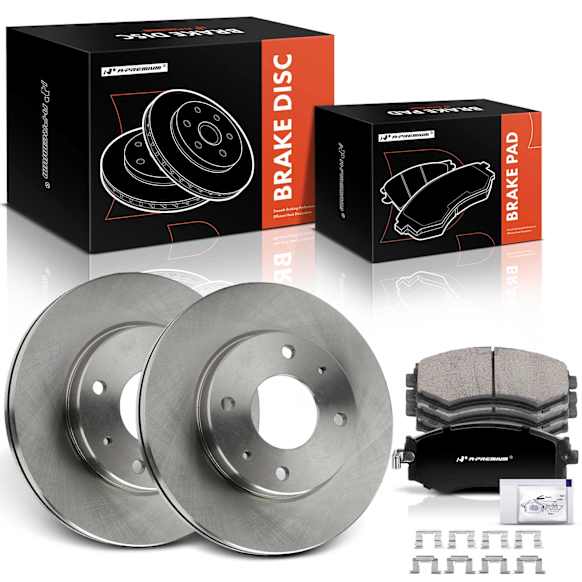 APBRPR1813 6 Pcs Front Disc Brake Rotors & Ceramic Brake Pads