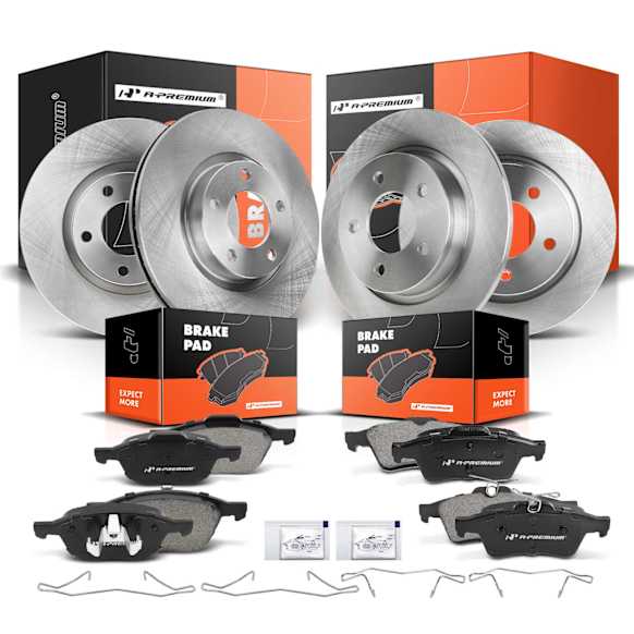 APBRPR361 Front & Rear Disc Brake Rotors & Ceramic Brake Pads
