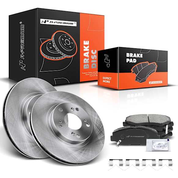 2004 Honda CR-V - Front Brake Disc and Pad Kit, Plain Surface, Front Left and Right, Driver and Passenger Side, 2.4L 4Cyl