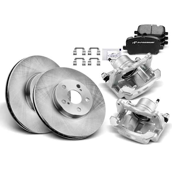 APBRPR608 8x Front Disc Brake Rotor & Brake Pads + Brake Caliper