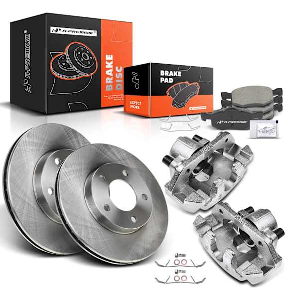 APBRPR668 8 Pcs Front Disc Brake Rotors & Ceramic Brake Pads & Brake Calipers
