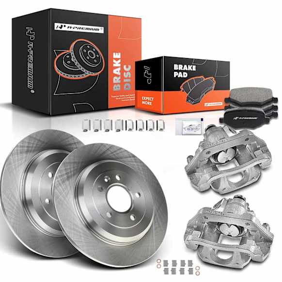 APBRPR678 8 Pcs Rear Disc Brake Rotors & Ceramic Brake Pads & Brake Calipers