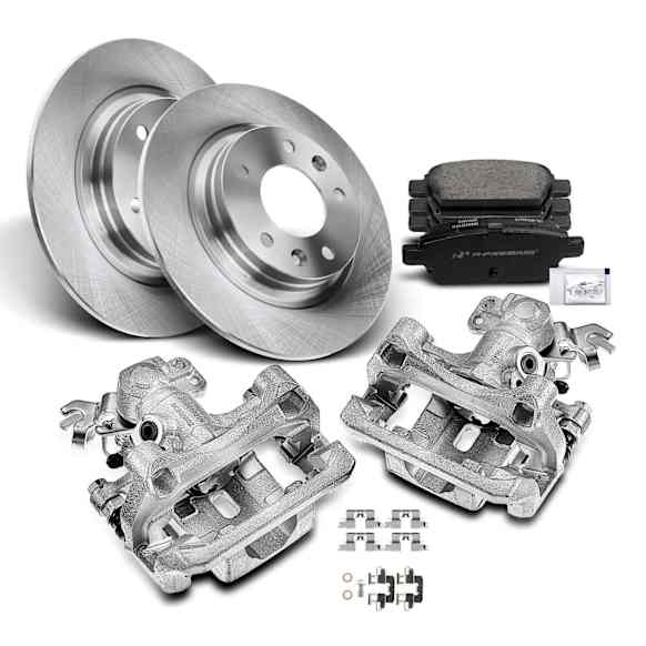 Brake Pad Rotor and Caliper Set, 8 Pcs, Rear Driver & Passenger, A-Premium, APBRPR694