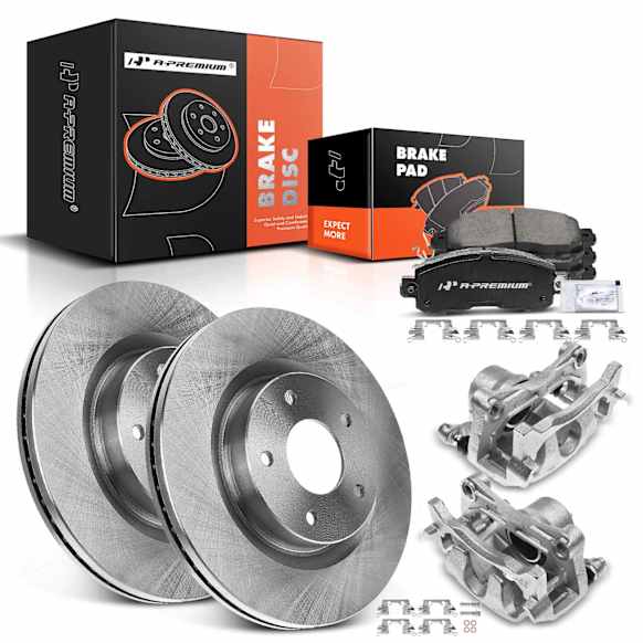 APBRPR725 8 Pcs Front Disc Brake Rotors & Ceramic Brake Pads & Brake Calipers