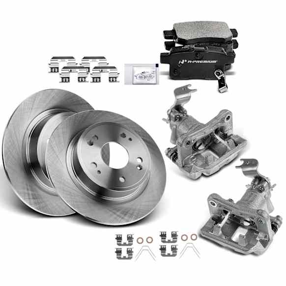 APBRPR729 8 Pcs Rear Disc Brake Rotors & Ceramic Brake Pads & Brake Calipers