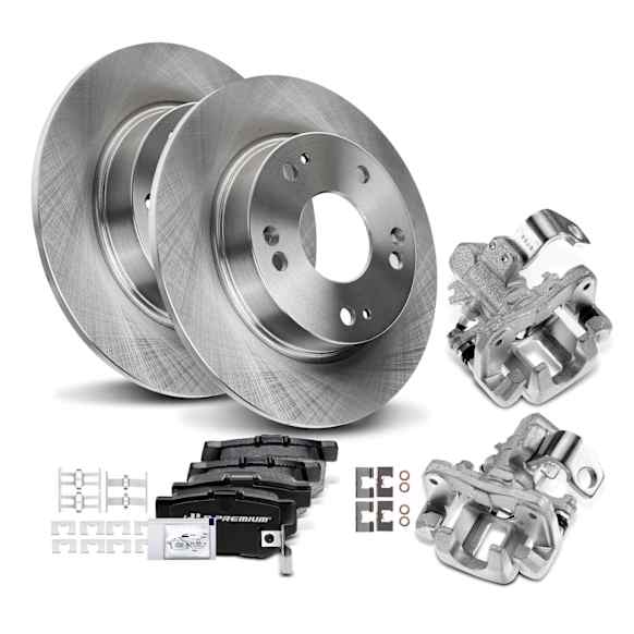 APBRPR972 8 Pcs Rear Disc Brake Rotors & Ceramic Brake Pads & Brake Calipers