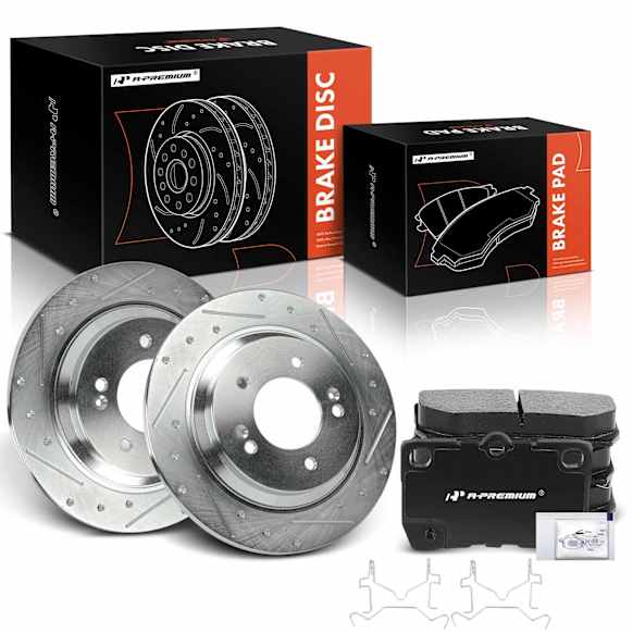 APBRPS1156 6 Pcs Rear Drilled Brake Rotors & Ceramic Brake Pads