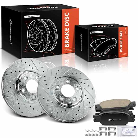 APBRPS1383 6 Pcs Front Drilled Rotors & Ceramic Brake Pads