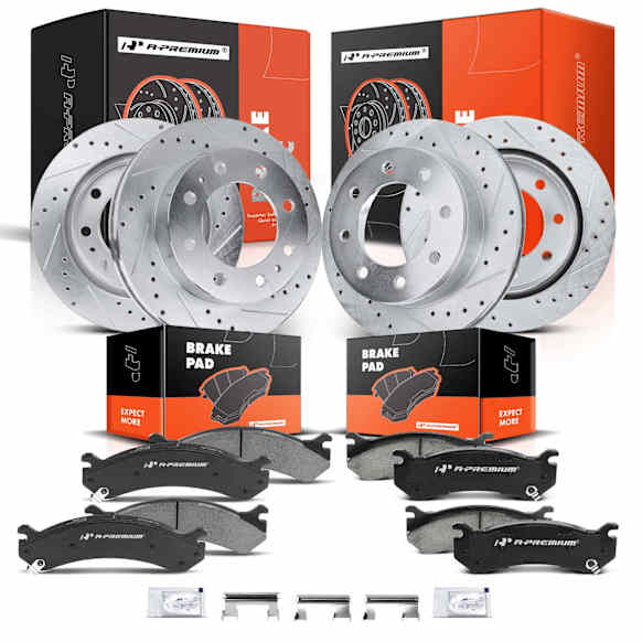 APBRPS295PG Front & Rear Drilled Rotors & Ceramic Brake Pads