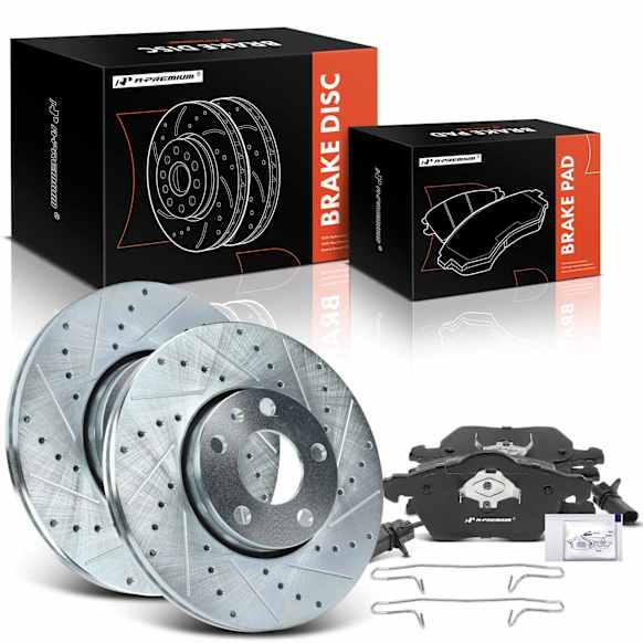 APBRPS353 6 Pcs Front Drilled Brake Rotors & Ceramic Brake Pads