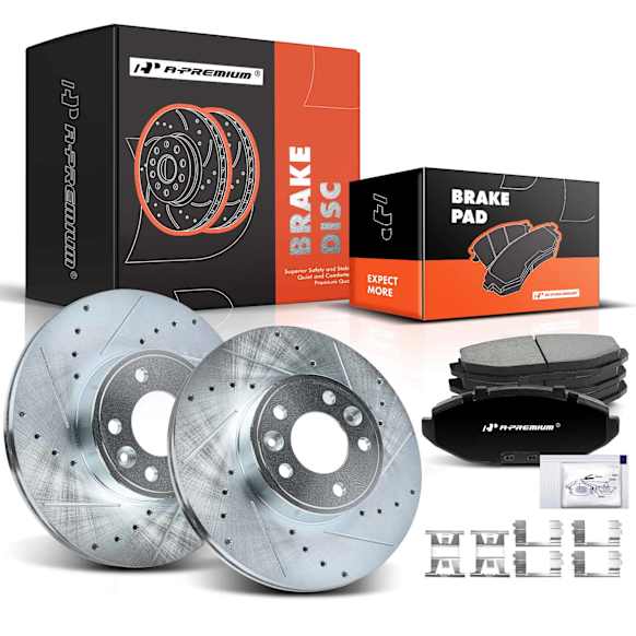 Brake Rotor and Pad Kit, 6 Pcs, Front Driver & Passenger, A-Premium, APBRPS355