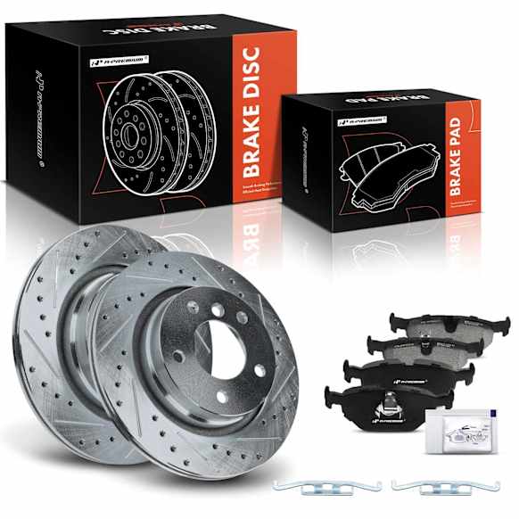 Brake Rotor and Pad Kit, 6 Pcs, Rear Driver & Passenger, A-Premium, APBRPS411
