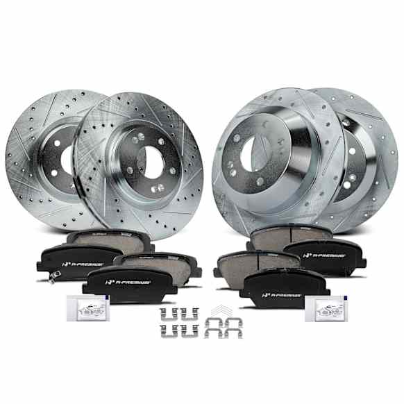 APBRPS454PG Front & Rear Drilled Rotors & Ceramic Brake Pads