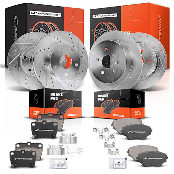 APBRPS682 Front & Rear Drilled Rotors & Ceramic Brake Pads